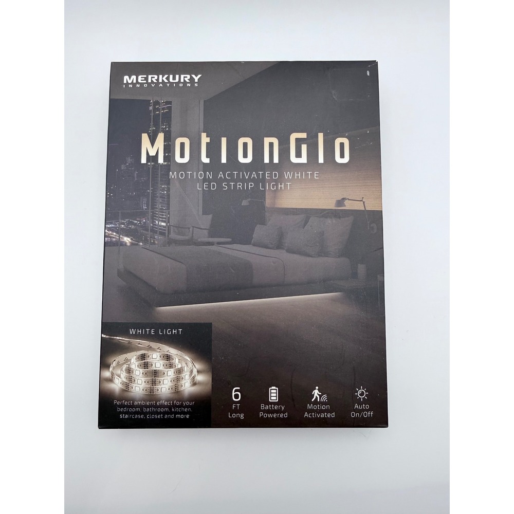 Merkury Innovations MotionGlo 6ft Motion Activated White LED Strip Light Battery